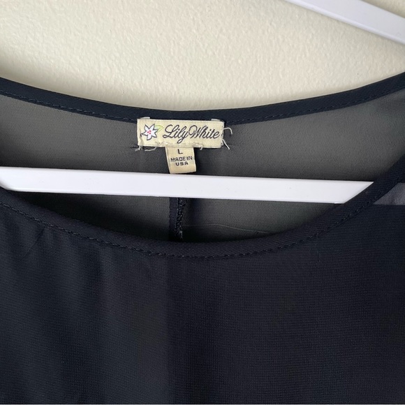 5/25$ Lily White sheer blouse size Large - Picture 7 of 8